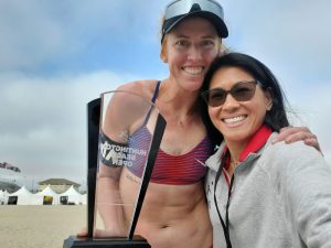 Canadian Silver medalist Brandi Wilkerson and Dr Karena Wu AVP Beach Volleyball Tournament 2024